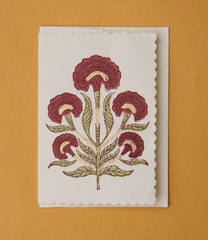 Poppy Scarlet Block Printed Greeting Card