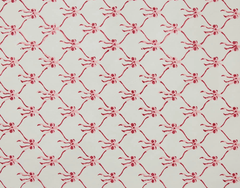 Bows Christmas Pudding Block Printed Sheet Wrap