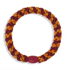 Kknekki Bordeaux Orange Glitter Stripe Hair Tie