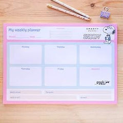 Snoopy A3 Weekly Planner Notepad Pink