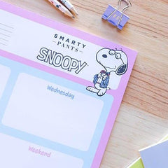 Snoopy A3 Weekly Planner Notepad Pink