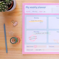 Snoopy A3 Weekly Planner Notepad Pink