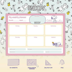 Snoopy A4 Weekly Planner Notepad Pink
