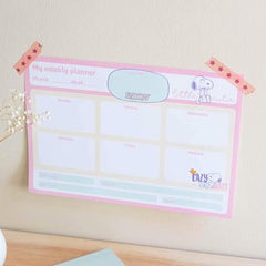 Snoopy A4 Weekly Planner Notepad Pink