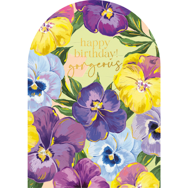 Sundaze Pansies Birthday Card