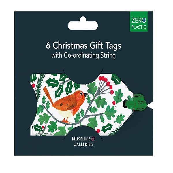 Robins and Holly Christmas Tags