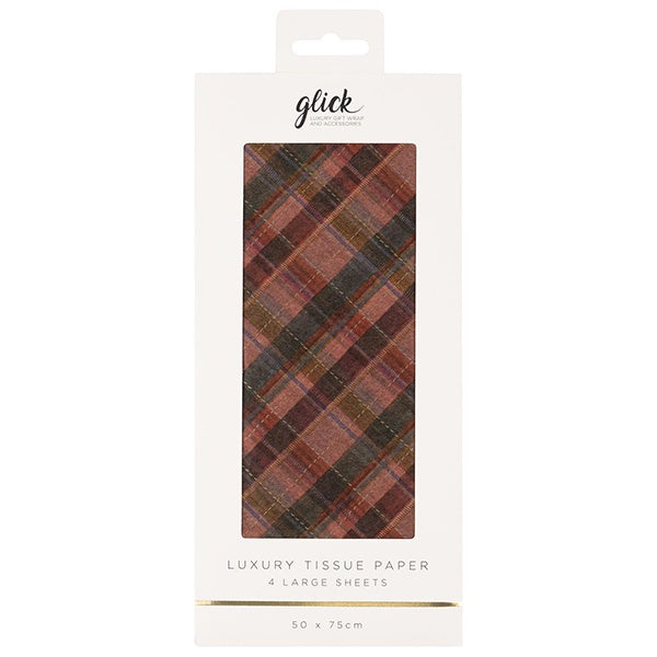Sugarplum Tartan Patterned Tissue Paper