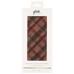 Sugarplum Tartan Patterned Tissue Paper