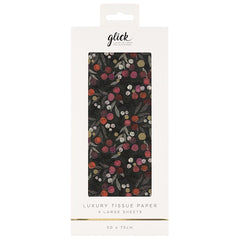 Berry Patterned Green Tissue Paper