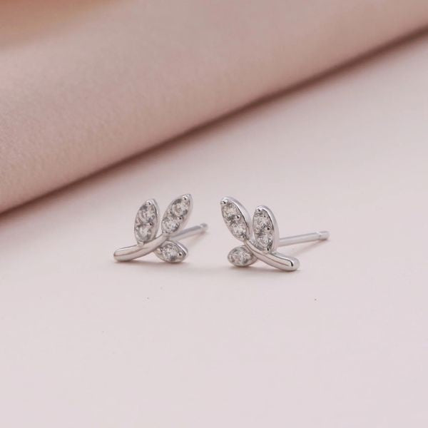 Autumn Crystal Leaf Earrings