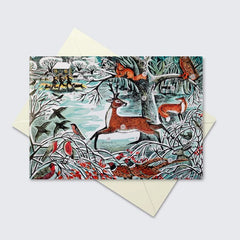 Winter Woodland Advent Card by Angela Harding