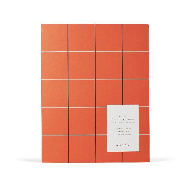 Uma Flatlay Orange Check Large Notebook by Notem