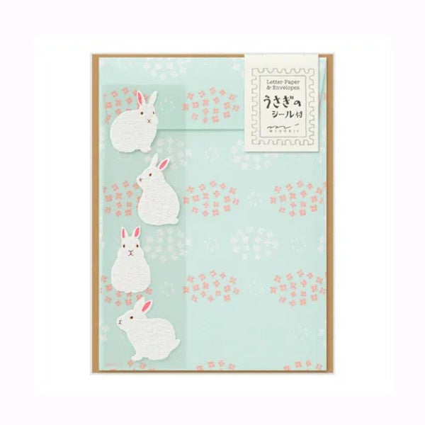 Midori Letter Set with Stickers Rabbit