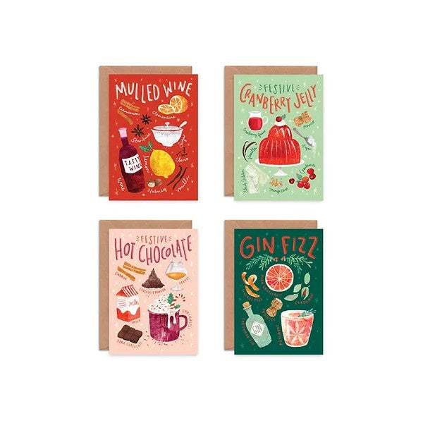 Christmas Recipes Multipack of 8 Cards