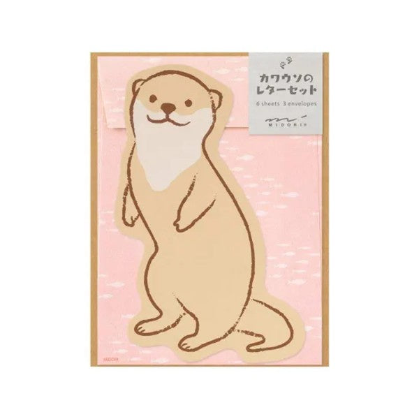 Midori Letter Set Die-Cut Otter