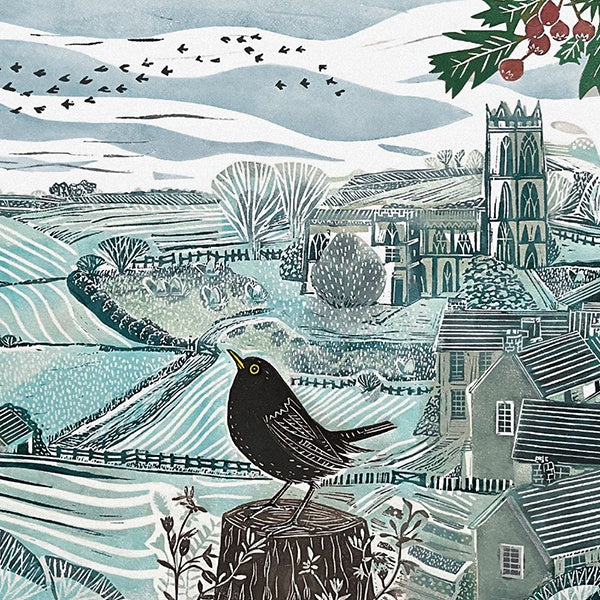Winter Blackbird Charity Card Pack