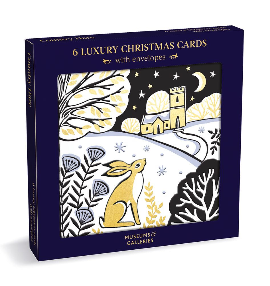 Country Hare Christmas Card Box