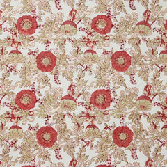 Wild Rose Winter Red Block Printed Sheet Wrap