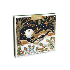 Midnight Hare & Robin Christmas Card Box