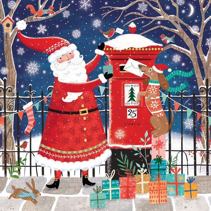 Santa and Postbox Christmas Charity Cards Young Lives