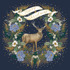 Christmas Stag & Wreath Charity Card Pack