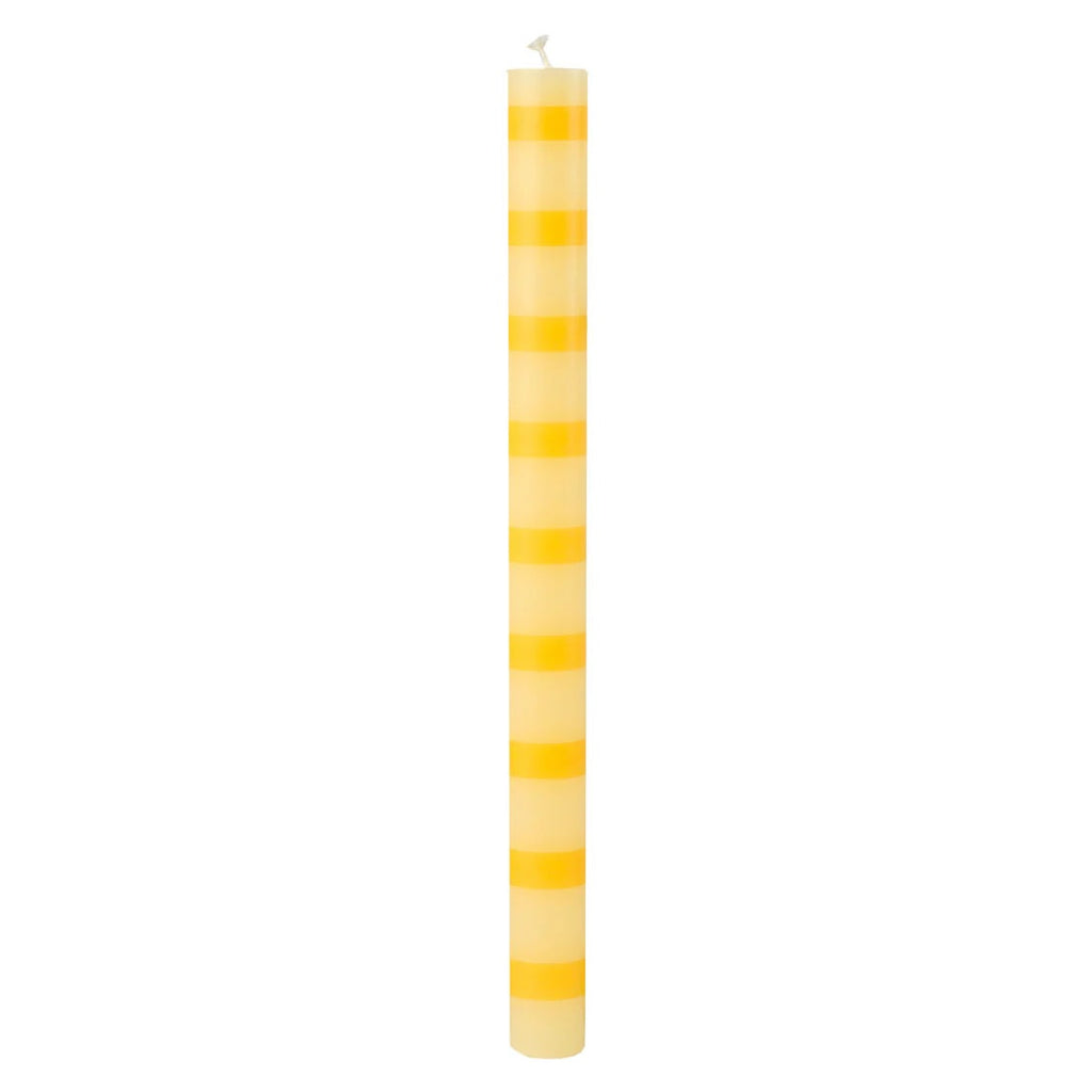 Yellow Stripe Dinner Candle