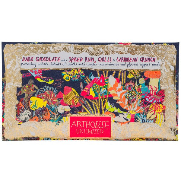 Angels of The Deep - Dark Chocolate Bar with Spiced Rum, Chilli and Caribbean Crunch