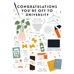 Congratulation's You're Off To University Card