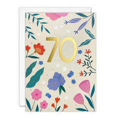 Age 70 Flowers Card