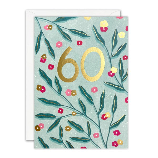 Age 60 Flowers Card