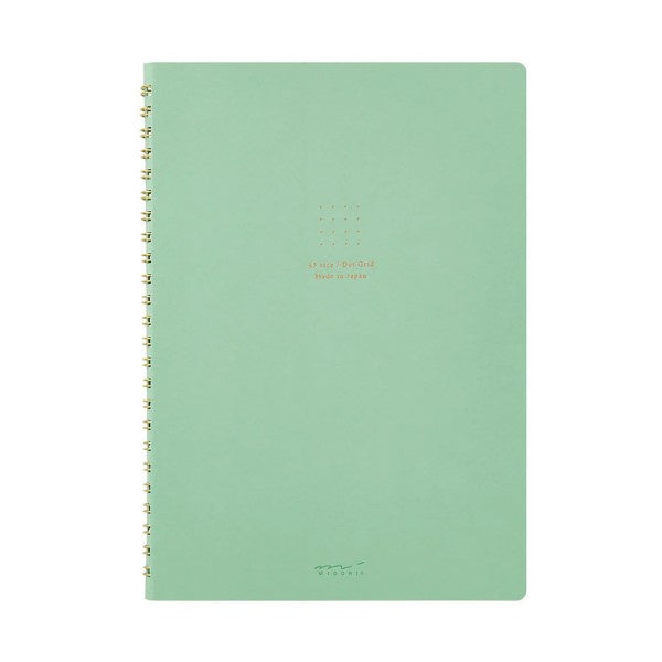 Midori Ring Notebook A5 Dot Grid Green