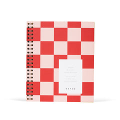 Nela Medium Wirebound Spiral Notebook in Orange Check