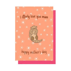 Otter Pin Badge Mother's Day Card