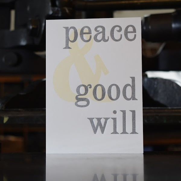 Peace & Goodwill Letterpress Christmas Card