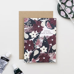 Pears and Florals Christmas Card