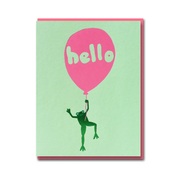 Floating Frog Hello Card