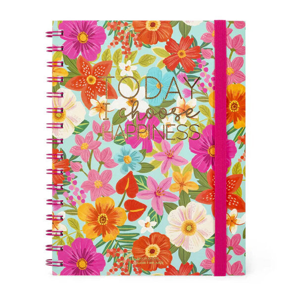 Happyness Notebook Floral I Choose Happiness A5 Spiral Bound Lined Notebook - Paper Tiger