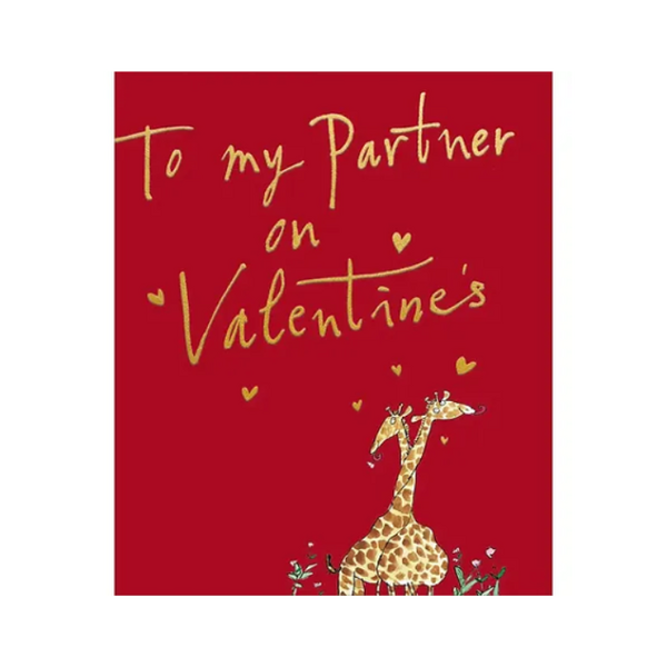 To My Partner On Valentines Giraffe Card