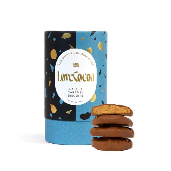 Milk Chocolate Coated Salted Caramel Biscuits