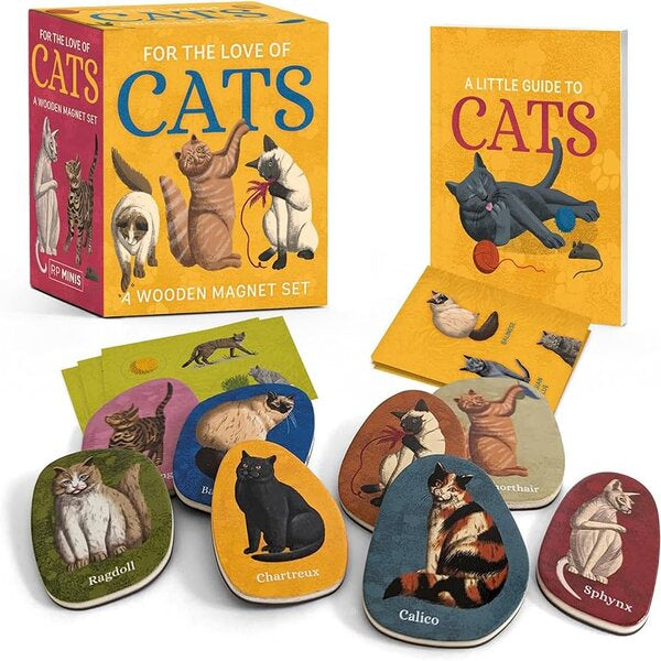 For The Love Of Cats: A Wooden Magnet Set