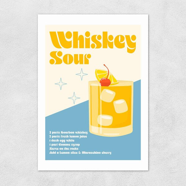 Whiskey Sour Cocktail Card
