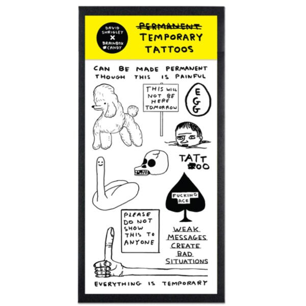 David Shrigley Temporary Tattoos
