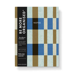 Evelina Blue and Green Stripes Lined Linen Notebook