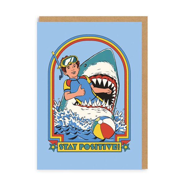 Stay Positive Shark Card