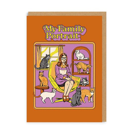 My Family Portrait Cats Card