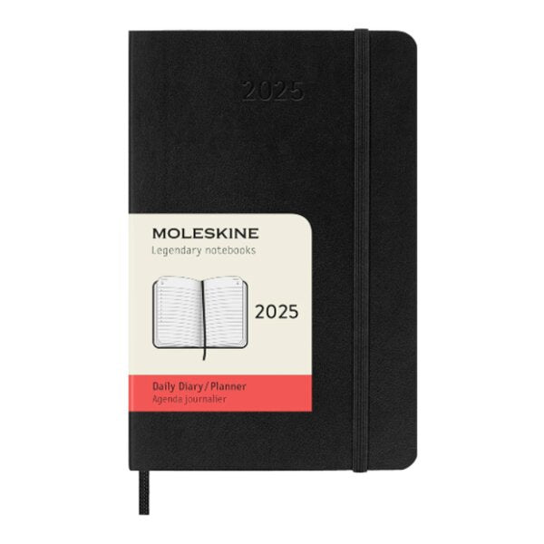 Moleskine 2025 12M Daily Pocket Black Softcover Paper Tiger