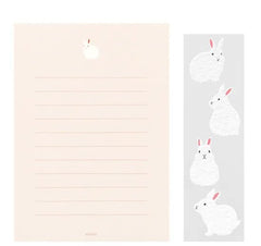 Midori Letter Set with Stickers Rabbit