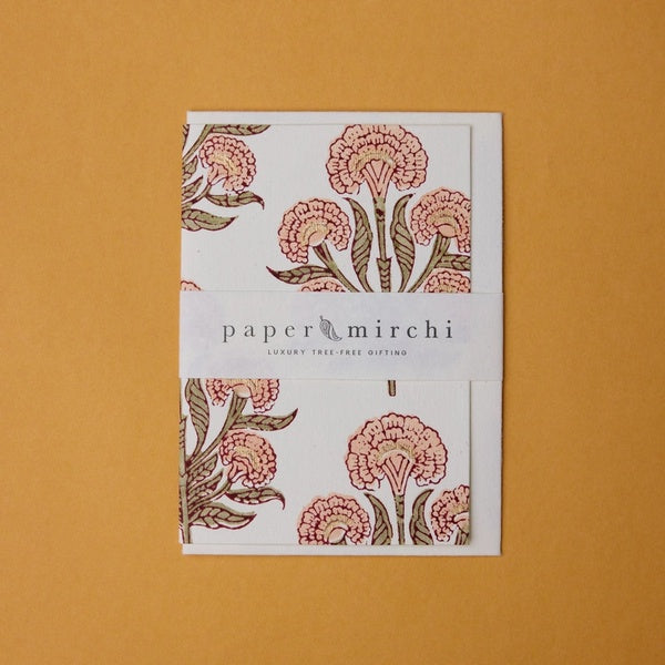 Aurora Terracotta Block Printed Card