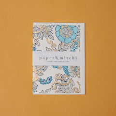 Wild Rose Blue Opal Block Printed Card