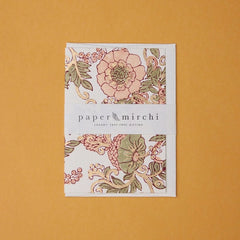 Wild Rose Terracotta Block Printed Card